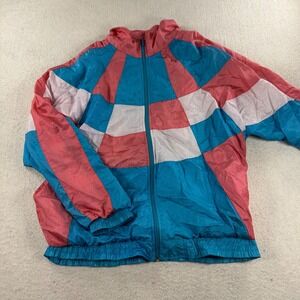 Sunterra Vintage Track‎ Jacket Full Zip Bright Color Block 90s Retro Size Medium